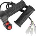 Electric Twist Throttle Grips, Electric Scooter Three Speed Throttle Handlebar, LED Battery Voltage Display Electric Bike Throttle Accelerator Aluminium Speed Control