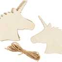 30 Pack 4 Inch Wood Unicorn Crafts Unfinished Wood Unicorn Cutouts Wooden Unicorn Hanging Ornaments DIY Unicorn Craft Gift Tags for Home Party Decoration Craft Project