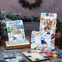 Gerrii 12 Sets Winter Picture Frames Craft DIY Wooden Photo Frame Painting Craft Kit 5 x 7 Inches with Stand Snowflake Sticker Painting Tool Set for Winter Party Favor Home Activity