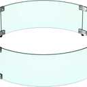 Skyflame 24" Round Fire Pit Glass Wind Guard, Thick & Clear Tempered Glass Flame Shield with Bracket & Feet, Fit for Outdoor Propane/Natural Gas Fire Pit/Table