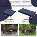 3 Pack Outdoor Replacement Cushions, Fit for 4-Seater Wicker Rattan Patio Conversation Set, 36x18x3,18x18x3, Liner & Cover