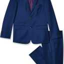Isaac Mizrahi 2pc Slim Cut Wool Blend Suit Suit (12 Husky, Cobalt Blue)