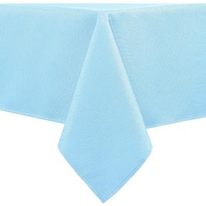Hiasan 60 X 120 Inch Rectangle Textured Tablecloth - Waterproof Spillproof Antiwrinkle Jacquard Table Cloth for Kitchen and Dining Dinner, Outdoor Picnic, Holiday and Parties, Light Blue