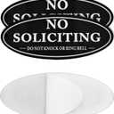 Kichwit 2 Pack No Soliciting Sign for Door, Do Not Knock or Ring Bell Sign, Black, 2.8 x 7, Keeps Unwanted Visitors Away