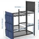 Garden Tool Organizer with Pegboard, Yard Tool Holder Standing for Garage Organization, Up to 30 Long-Handled/10 D-Handled Tools/Rake/Broom/Shovel/, with Side Storage Pocket