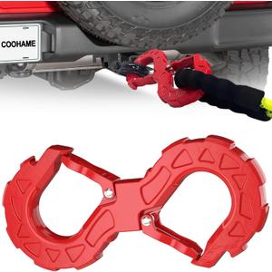 S-Shape 3/8" Tow Hook - 33,000 lbs Towing Winch Shackle, Heavy Duty Winch Hook for Off-Road Recovery, Winch Shackle Release, Vehicle Recovery Hook for Towing, SUV, ATV, Pickup Trucks, Trailers - Red