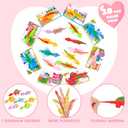 JOYIN 28 Pcs Valentine's Day Slingshot Dinosaur Toys with Cards, Strentchy Multi-Color Dinosaur Finger Toys for Valentines Day Boys Girls Kids Classroom Prize Treats Goodie Bag Stuffers Party Favors