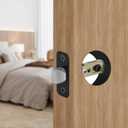 1 Pack Matte Black Door Latch Replacement, 45°Turning Angle Door Lock Replacement Parts, 2-3/8'' or 2-3/4'' Adjustable Backset Deadlatch, Stainless Steel Round Corner Lock Parts