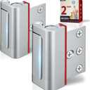 2 Pack Safety Locks for Kids, Home Security Reinforcement Lock, Premium Aluminum Child Proof for Outswing Doors, High Security Front Door Child Safety Lock - Silver