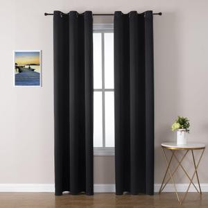 ChrisDowa Blackout Curtains 78 inches Long for Bedroom - 2 Panels Set Grommet Thermal Insulated Room Darkening Curtains for Living Room (Black, 42 x 78 Inch)