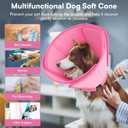 Queenmore Soft Dog Cone Collar,Comfortable Dog Cones for Medium Dogs/Cats to Stop Licking After Surgery,Comfy Cone for Dogs, Neuter Recovery Ecollars of Shame Alternatives,Pink, M