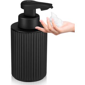 Automatic Soap Dispenser Foaming Touchless: 9oz Black Plastic - Rechargeable Electric Smart Auto Foam Soap Dispenser - Hand Dish Bathroom Kitchen
