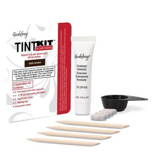 Godefroy Hair Color Kit for Spot Coloring, Covers Up Gray Hairs, Dark Brown, 4-Application Kit, Pack of 1 (EXP 12/27)