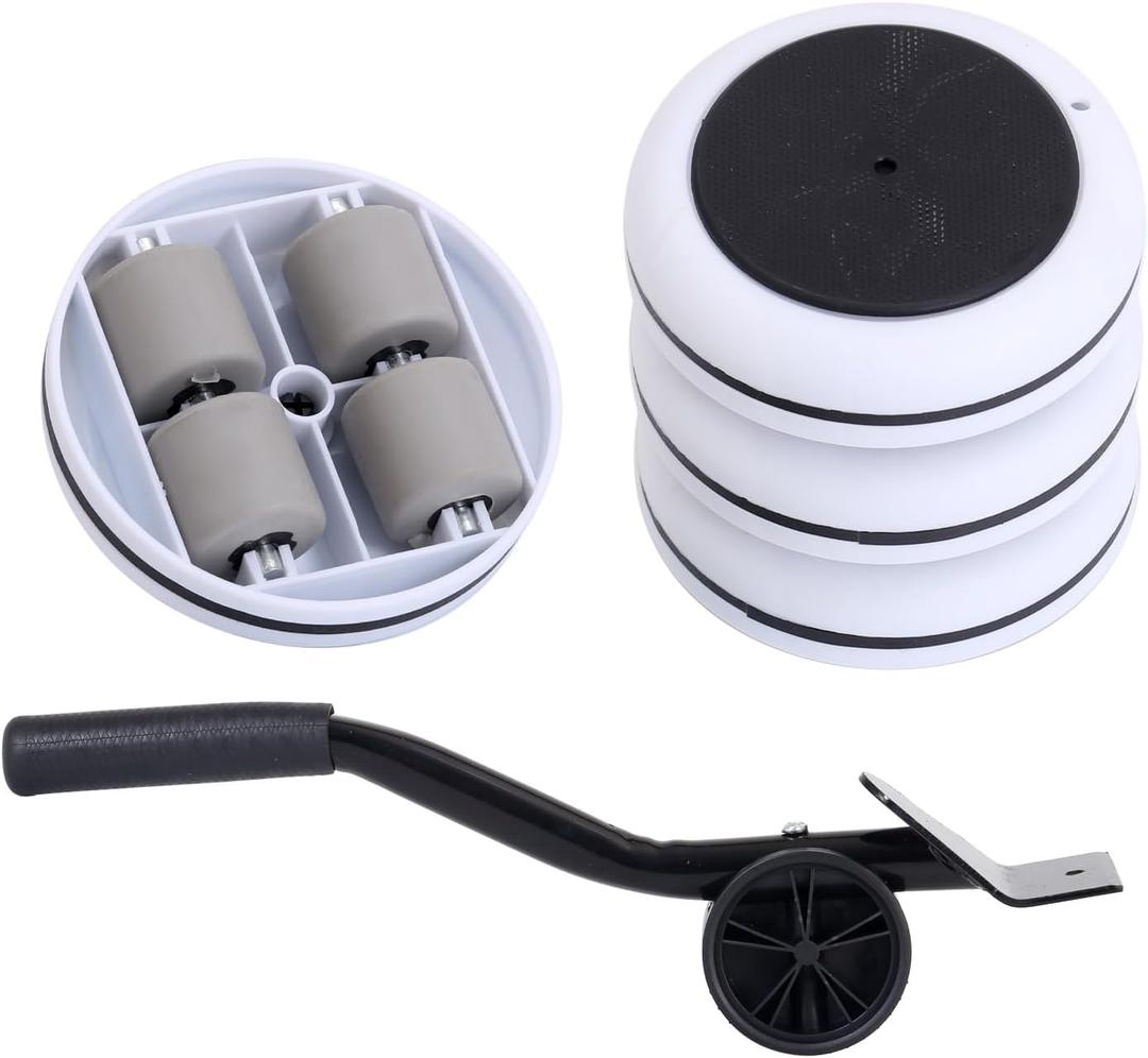 Heavy Duty Furniture Lifter 4 Appliance Roller 440 LBS Load Capacity Wheels + Adjustable Lifting Tool Lever Suitable Easy Safe Moving Sofas Couch Washer Dryer Refrigerator Bed (Slider)