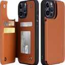 Arae Case for iPhone 14 Pro Max - Wallet Case with PU Leather Card Holder Back Flip Cover for iPhone 14 Pro Max 6.7 inch - Light Brown