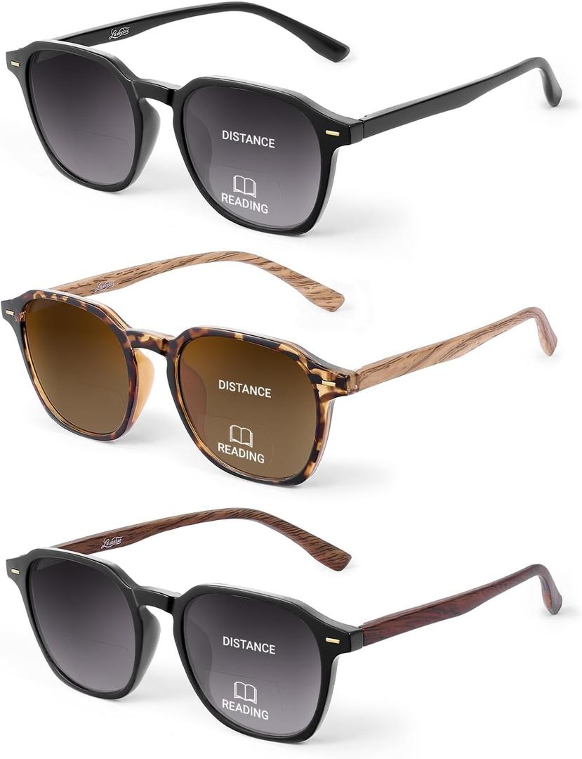 LADEESSE Reading Sunglasses for Women, Stylish Reading Glasses, Lightweight Square Readers for Men & Women