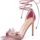 DREAM PAIRS Lace Up High Heels Stilletos Gladiator Open Square Toe Fashion Dressy Wedding Bridal Pumps Sandals (8)