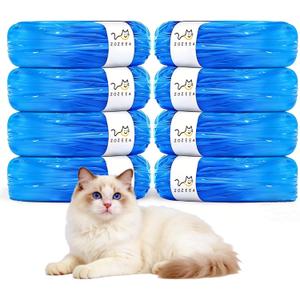 26.2 FT Cat Litter Refill Bags Compatible with Litter Genie Plus/Standard/Style/Pet Pail, Extra 80% Length 32 Months Use Time, Super Odor Control Litter Refills, 8 Pack (Cartridge NOT Included)