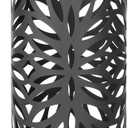 SONGMICS Umbrella Stand, Umbrella Holder for Entryway, Steel Round Umbrella Rack Freestanding, for Canes Walking Sticks, with a Detachable Drip Tray, 2 Long and 2 Short Hooks, Matte Black ULUC20B (7.7"D x 7.7"W x 19.3"H)