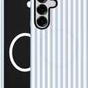 Compatible with MagSafe Striped Phone Case for Samsung Galaxy A15 5G, Cute Aesthetic Striped Magnetic Soft TPU and Hard PC Protective Phone Cover for Women Girls - Blue