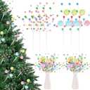 12 Pcs Pastel Christmas Tree Picks 2025 Macaron Christmas Decoration 15 Inch Pastel Curly Picks Twig for Xmas Wreath Garland Vase Filler Home Craft Holiday Party Supplies (Colorful)