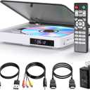 Mini DVD Player HDMI ARAFUNA 1080P DVD Players for TV Support USB, Micro-SD, CDs with Remote Control Small Region Free DVD Player for Home with HDMI AV Output Support PAL/NTSC (6 inch white)