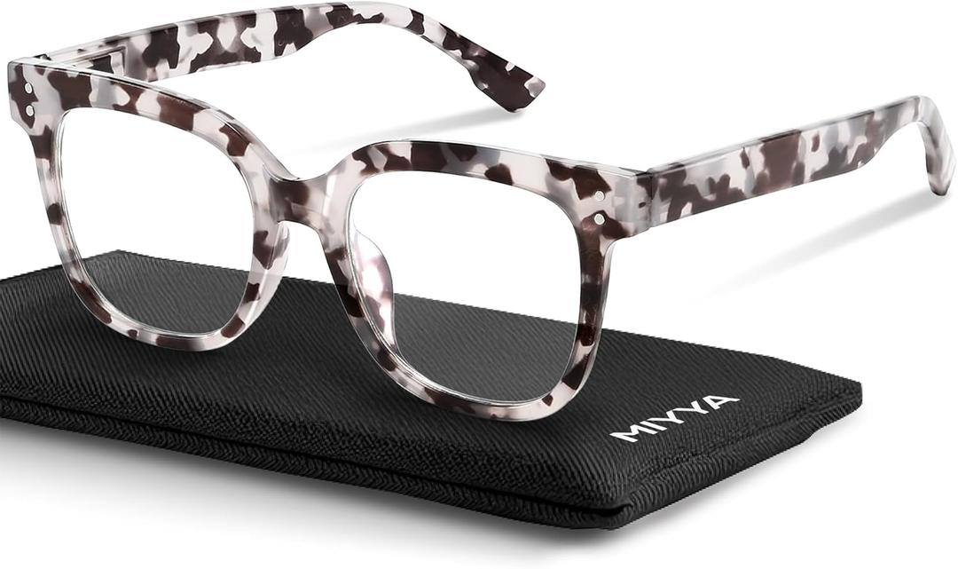 miyya Blue Light Glasses for Women & Men  Oversized UV & Blue Light Blocker Chunky Frames, All-Day Comfort, Stylish Eyewear (*Grey Demi)