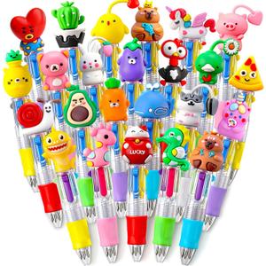 40Pcs Mini Multicolor Pens in One 4-in-1 Cute Pens Bulk for Kids, Ballpoint Pen for Birthdays and Children's Parties, Fun Gifts Assorted Ink Kawaii Pen