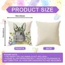 Bunny Eggs Cross Flowers Rabbit Easter Pillow Covers Throw Pillow Cases Set of 4 Decorations for Farmhouse Home Sofa Couch Cushion Cover Party Holiday Decor 16x16 Inch