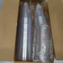 Alaeseje 50 Pack Clear Plastic Cups with Strawless Sip Lids,20 oz Iced Coffee Cups with Lids,Disposable PET Crystal Cups,Round Bottom To Go Cup for Iced Coffee Juice Smoothie Cold Beverage