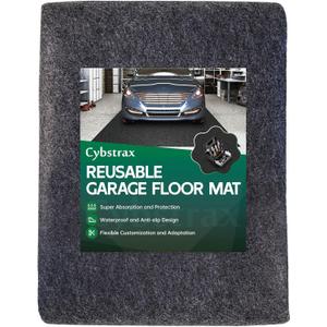 Oil Spill Mat - 17' x 7'4" Absorbent Oil Garage Floor Mat for Under Car - Protect Driveway from Drips, Spills, Stains, Reusable & Durable Garage Floor Protection Mat with Waterproof Backing (Charcoal)