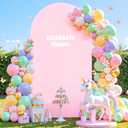 6.6FT Baby Pink Arch Cover,Spandex Fitted Wedding Arch Stand Covers Round Top Chiara Backdrop Cover for Birthday Party Ceremony Banquet Decoration