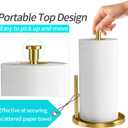 Paper Towel Holder Countertop, Standing Paper Roll Holder with Anti Slip Weighted Base, Stainless Steel Freestanding Paper Towel Holder for Kitchen, Gold