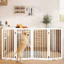 Cideny 32" Extra Tall Free Standing Dog Gate Indoor, Foldable Pet Gate