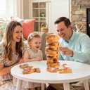 Easter Wooden Blocks Stacking Games, Bunny Egg Basket Theme Tumbling Tower and Balance Game for Adults, Kids, and Family Party, Stacking Board Toy with Storage Bag, Easter Party Activities Gifts