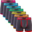 5Mayi Men's Underwear Boxer Briefs Cotton Regular Long Mens Boxer Briefs Underwear Men Pack, L
