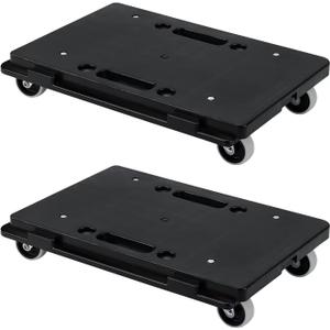 GTQYYF Furniture Movers with Wheels, Portable Moving Rollers Leg Dollies for Heavy Furniture, 4 Wheels Small Flat Dolly, 440Lbs Capacity, 2 Pack, Black