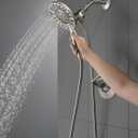 Delta Arvo 14 Series Brushed Nickel Shower Faucet Set with In2ition 2-in-1 Dual Shower Head with HandHeld Spray Combo, Valve Trim Kit, SpotShield Stainless 142840-SP-I (Valve Included)