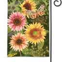 Studio M Double Sided Outdoor Flag Decoration for Landscaping, Gardens, and Yards, Standard 12.5 x 18 Inch Fade Resistant SolarSilk Polyester Fabric, Sunflower Autumn