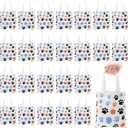 Amylove 24 Pcs Dog Paw Print Canvas Bag with Handles Mini Canvas Tote Bags Puppy Themed Gift Tote Reusable Grocery Luggage Sack Goody for Puppy Dog Cat Birthday Party Supplies 8 x 8.5 Inch Blue