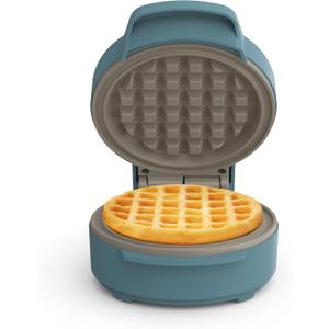 bella Snack-n-Store Min Waffle Maker, EverGood Ceramic Nonstick Coating, Cord Wrap, Ready Indicator Light & Cool Touch Handles, Stackable Design & Customizable Plates, 350 Watt, Surf