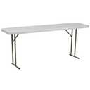 Flash Furniture Kathryn 6' Rectangular Plastic Folding Table, Long Plastic Foldable Table for Indoor/Outdoor Events, White