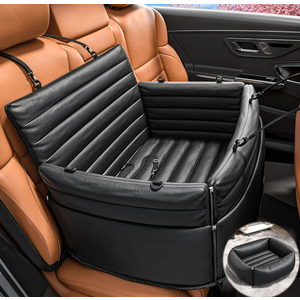 EAFTRA Dog Car Seats for Small Dogs, 3-in-1 Dog Booster Car Seat for Front/Back Seat and Home Use, 100% Waterproof, PU Leather, Non-Slip Hard Base, Scratch-Proof, Fits Pets Up to 30 lbs