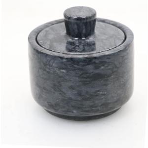 Marble Salt Cellars, Black Salt box With Cover, Salt Holder Storage Container for Counter, Kitchen Salt Container with
