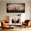 Gold Tree Wall Art Black Framed Canvas Wall Decor Nature Pictures Abstract Home Wall Decor Modern Artwork for Living Room Bedroom Office 24x48 Inch