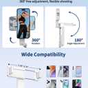 yAyusi New Ultra Mini Selfie Stick for iPhone, Extendable Aluminum Portable Selfie Stick with Remote, Compact Phone Selfie Sticks Compatible with 4-7" Phones for Vlog/Video Record/Live Stream (White)