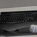 Wireless Keyboard and Mouse Combo, 2.4G Full Size Wave Keys Ergonomic Keyboard with Wrist Rest and 3-Level DPI Adjustable Wireless Ergonomic Mouse for Windows, Mac OS Desktop/Laptop/PC(Black)