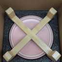 6'' Ceramic Raised Dog Bowl - 30Oz Dog Food & Water Bowl with Elevated Non-Slip Bamboo Stand, Dishwasher & Microwave Safe, Anti Vomiting Heavy Duty Pet Bowl for Small and Medium Dogs, Pink