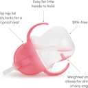 Munchkin Any Angle Sippy Cups for Toddlers, Spill Proof Weighted Straw Cup with Transition Handles for Babies 6 Months and Up, 7 Ounce, 2 Pack, Pink/Purple
