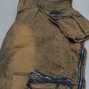 Vaceky Stretch Cargo Jeans Women Straight Leg Side Zipper Slit Denim Y2K Pants with Pockets (X-Large, Coffee)